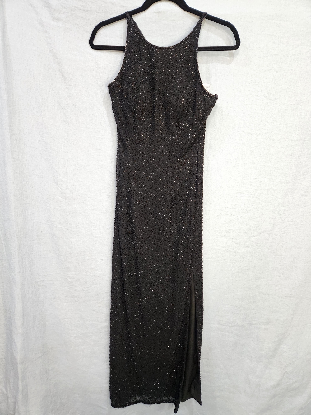 90s Sean Collection Silk Fully Beaded Formal Dress Size XS